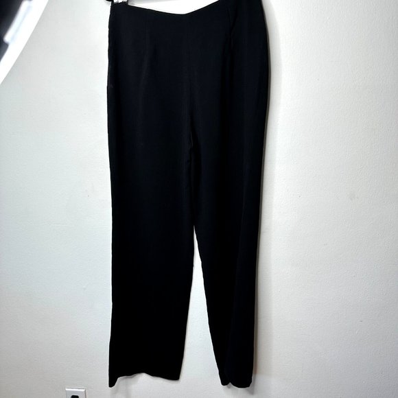 Aritzia Babaton Black Wide Leg FLowy Pants Palazzo Trouser Side Zip Wide Leg 4 - Picture 10 of 16